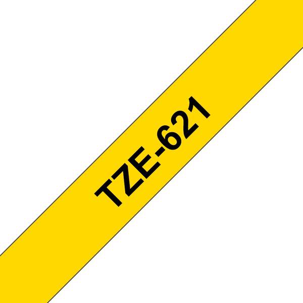 Brother TZe621 Cinta Laminada Generica de Etiquetas - Texto negro sobre fondo amarillo - Ancho 9mm x 8 metros - Imagen 2