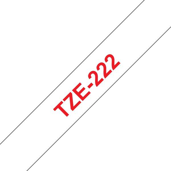 Brother TZe222 Cinta Laminada Generica de Etiquetas - Texto rojo sobre fondo blanco - Ancho 9mm x 8 metros - Imagen 2