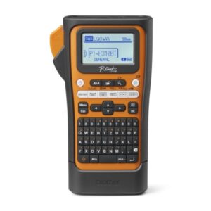 Brother PT-E310BTVP Rotuladora Electronica Bluetooth 5.0, USB - Pantalla LCD 180x180dpi - Velocidad de Impresion 20 mm/s - Ancho Max. de Cinta 15.8mm - Color Negro/Naranja