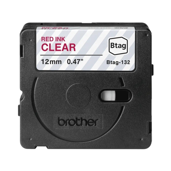 Brother Btag-132 Cinta 12mm - Texto Rojo sobre Fondo Transparente - Medidas 12mmx4 Metros - Apta para PTN10, PTN20, PTN25BT - Imagen 2