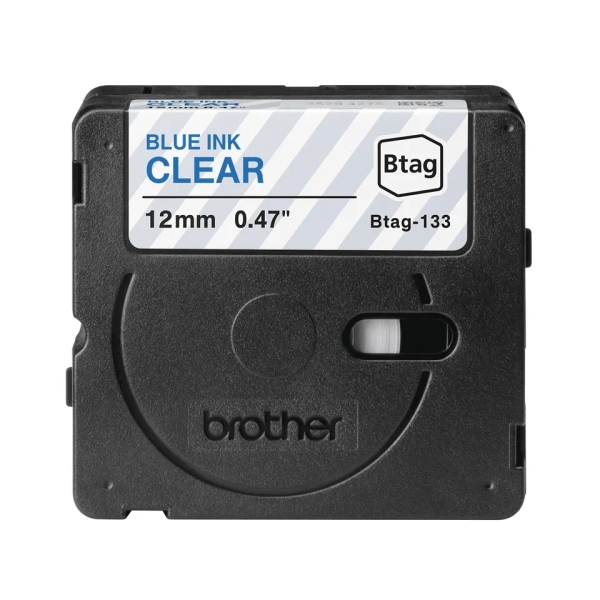 Brother Btag-133 Cinta 12mm - Texto Azul sobre Fondo Transparente - Medidas 12mmx4 Metros - Apta para PTN10, PTN20, PTN25BT - Imagen 2