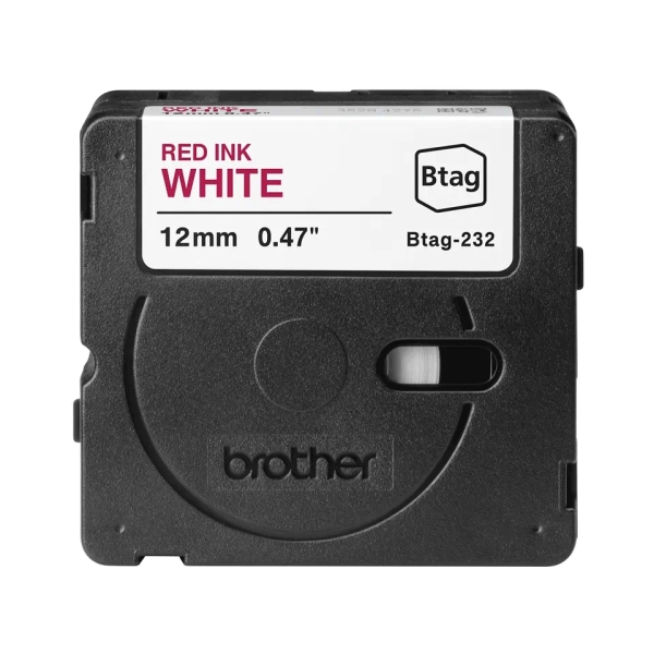 Brother Btag-232 Cinta 12mm - Texto Rojo sobre Fondo Blanco - Medidas 12mmx4 Metros - Apta para PTN10, PTN20, PTN25BT - Imagen 2