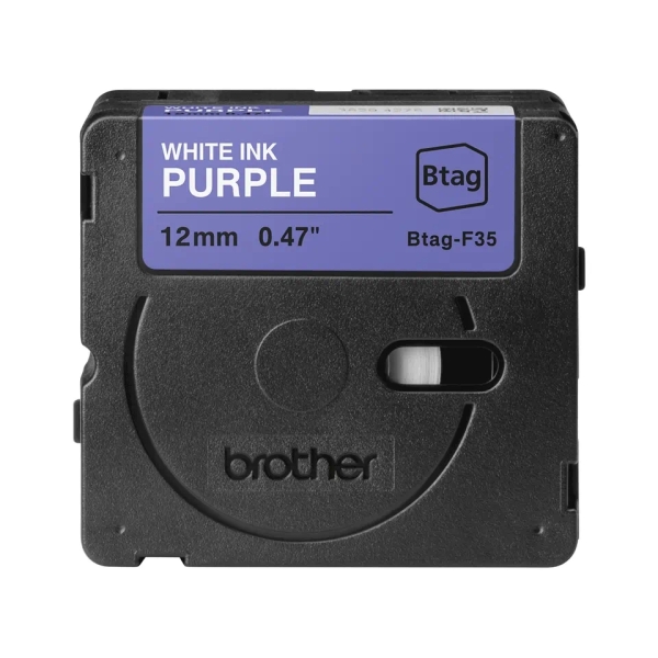 Brother Btag-F35 Cinta 12mm - Texto Blanco sobre Fondo Morado - Medidas 12mmx4 Metros - Apta para PTN10, PTN20, PTN25BT - Imagen 2