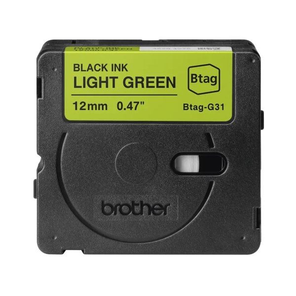 Brother Btag-G31 Cinta 12mm - Texto Negro sobre Fondo Verde - Medidas 12mmx4 Metros - Apta para PTN10, PTN20, PTN25BT - Imagen 2