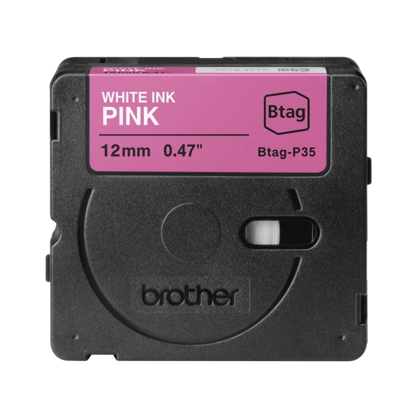 Brother Btag-P35 Cinta 12mm - Texto Blanco sobre Fondo Rosa - Medidas 12mmx4 Metros - Apta para PTN10, PTN20, PTN25BT - Imagen 2