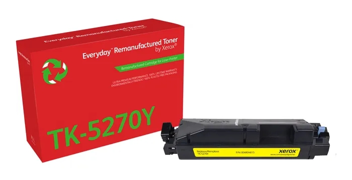 Xerox Everyday Kyocera TK5270 Amarillo Cartucho de Toner Remanufacturado - Reemplaza 1T02TVANL0/TK5270Y