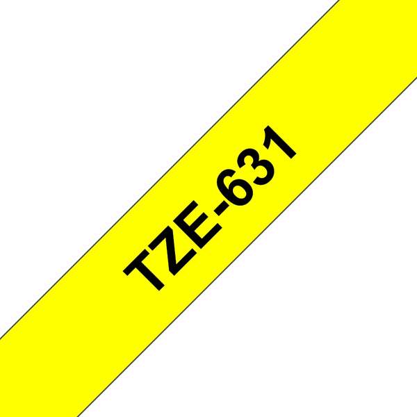 Brother TZe631 Cinta Laminada Generica de Etiquetas - Texto negro sobre fondo amarillo - Ancho 12mm x 8 metros - Imagen 2
