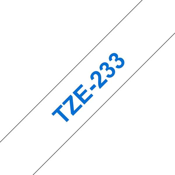 Brother TZe233 Cinta Laminada Generica de Etiquetas - Texto azul sobre fondo blanco - Ancho 12mm x 8 metros - Imagen 2