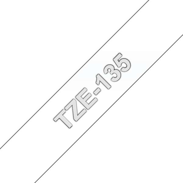 Brother TZe135 Cinta Laminada Generica de Etiquetas - Texto blanco sobre fondo transparente - Ancho 12mm x 8 metros - Imagen 2