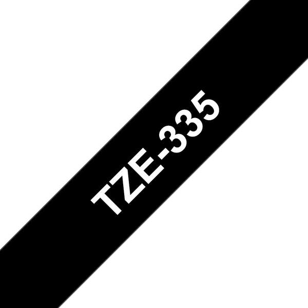 Brother TZe335 Cinta Laminada Generica de Etiquetas - Texto blanco sobre fondo negro - Ancho 12mm x 8 metros - Imagen 2