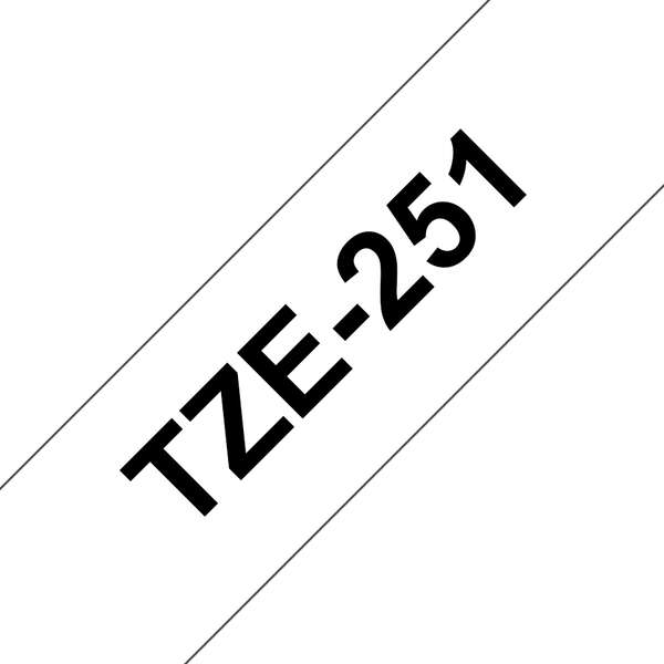 Brother TZe251 Cinta Laminada Generica de Etiquetas - Texto negro sobre fondo blanco - Ancho 24mm x 8 metros - Imagen 2